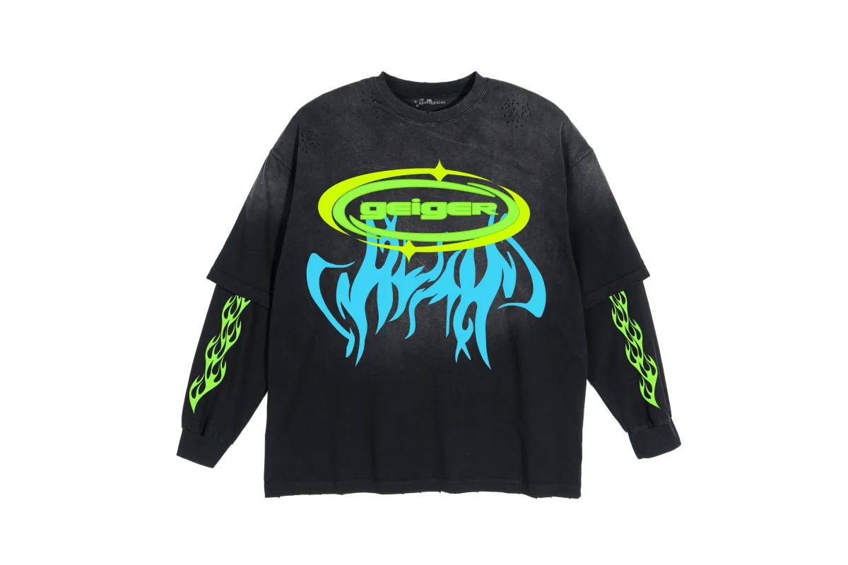 Double Oval Geiger Logo Double Long Sleeve Tee made by John Geiger