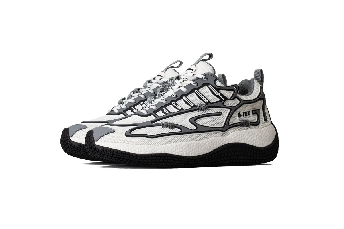 004 "Layered" White/Grey Black Outsole made by John Geiger