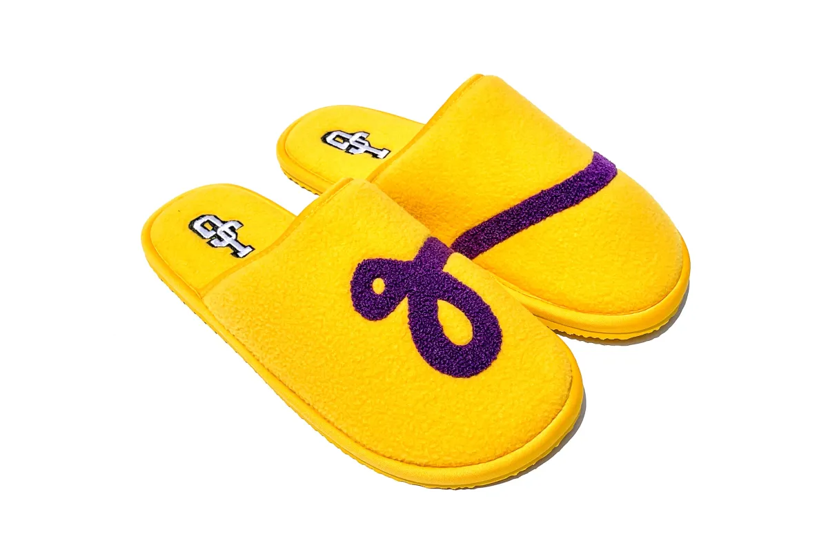 Yellow/Purple - JG House Slippers made by John Geiger