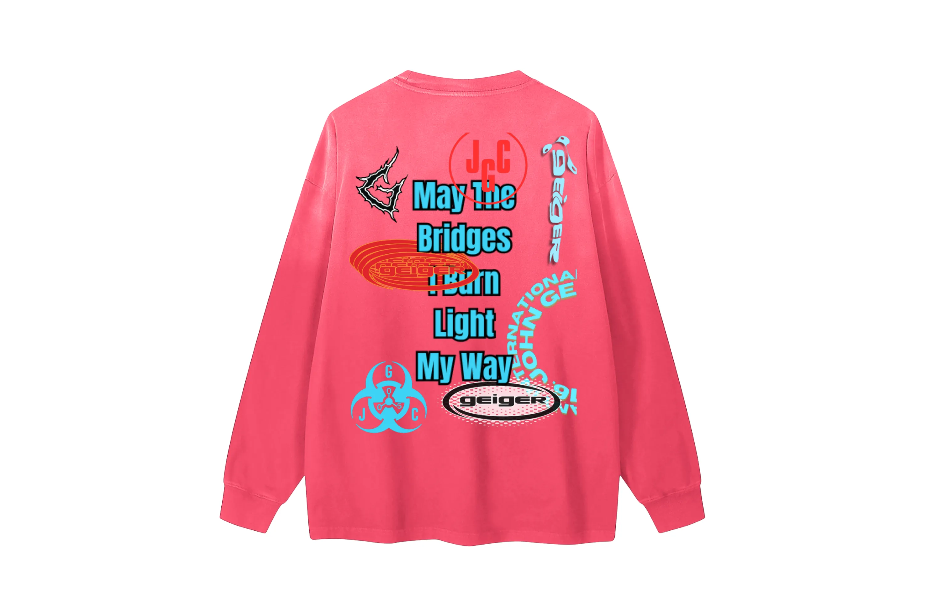 "404 Error" Misplaced Long Sleeve Tee in Pink/Multi sold by John Geiger product image thumbnail 2