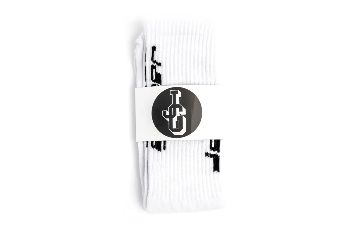Digital Logo Socks White/Black made by John Geiger