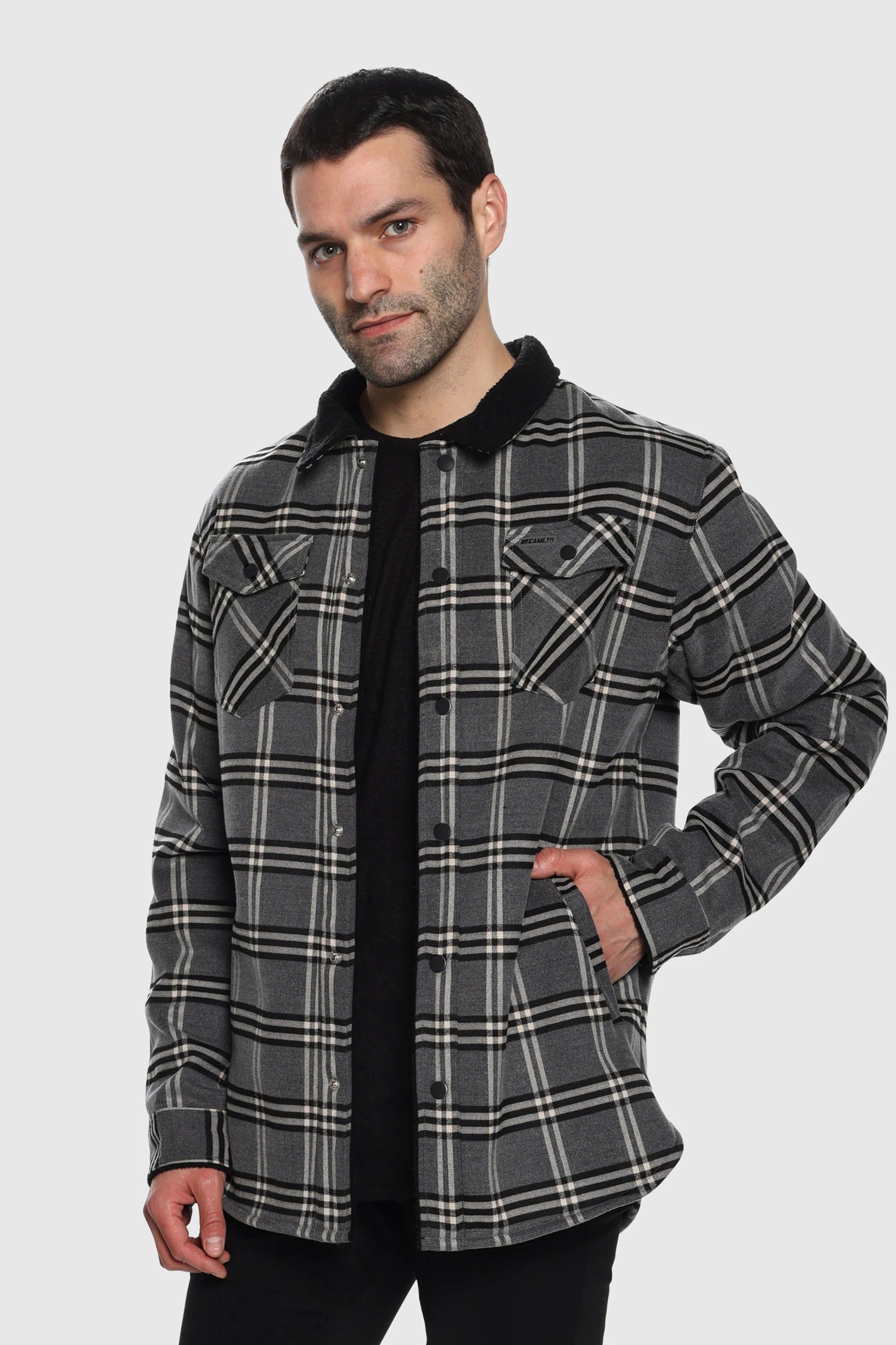 Plaid Sherpa Lumberjacket sold by TEAMLTD product image thumbnail 3