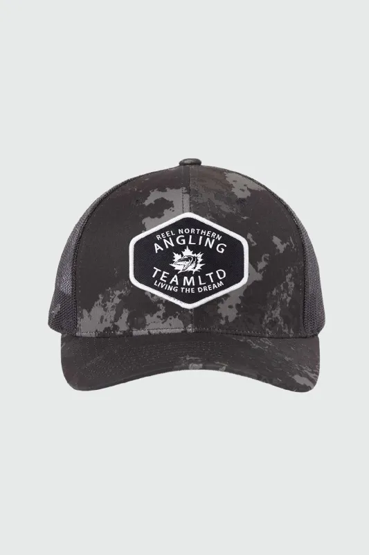 Reel Northern Angling Camo Snapback made by TEAMLTD