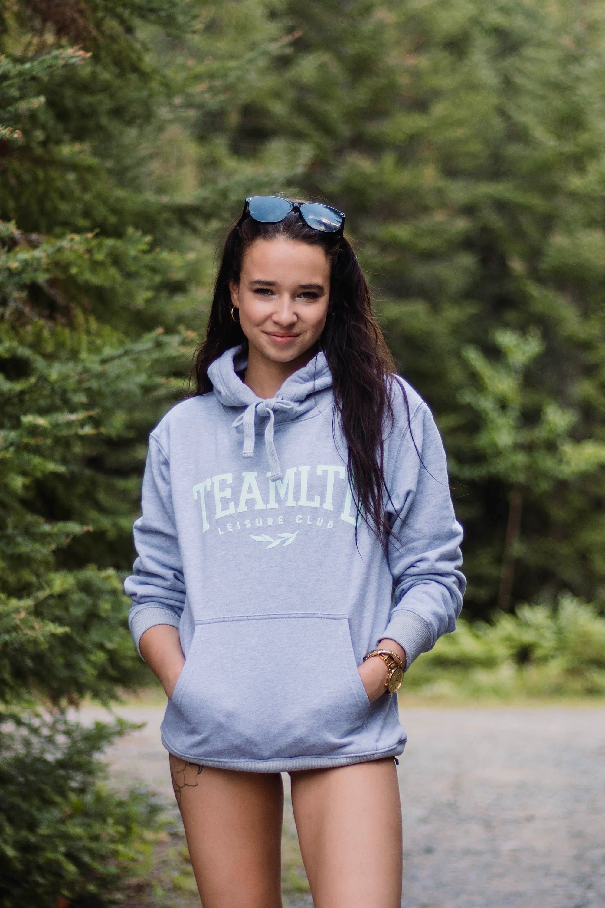 Heather Grey Ladies Core Hoodie sold by TEAMLTD product image thumbnail 3