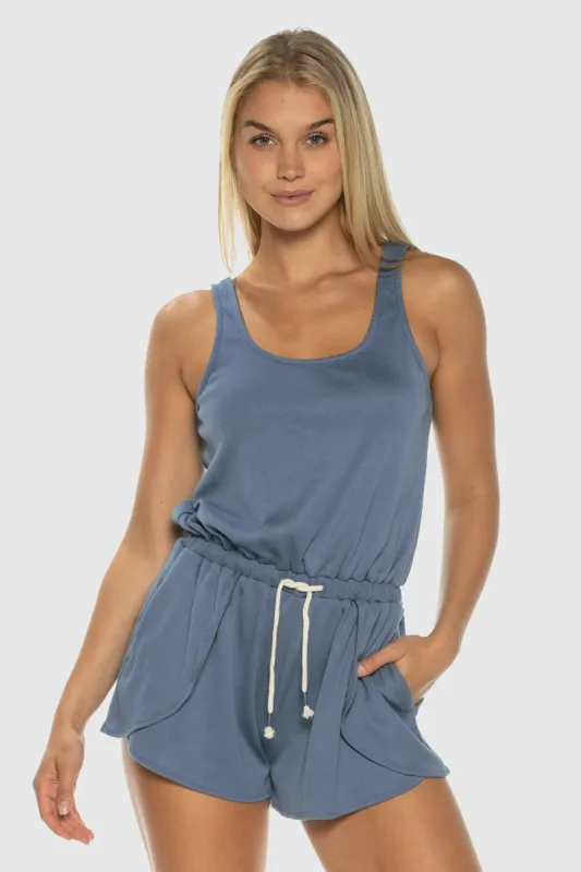 Steel Blue Easy Romper sold by TEAMLTD