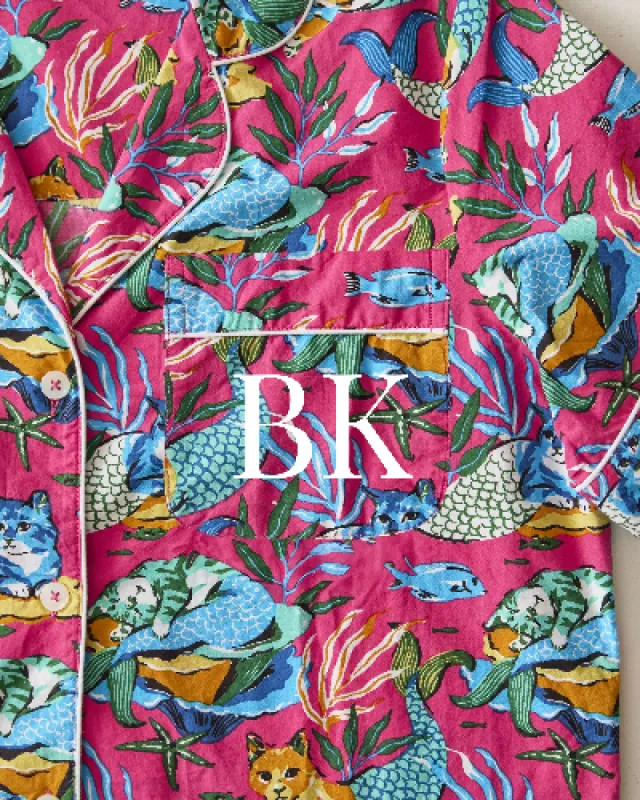 Meowing Mermaids - Tall Long PJ Set - Hot Pink sold by Printfresh