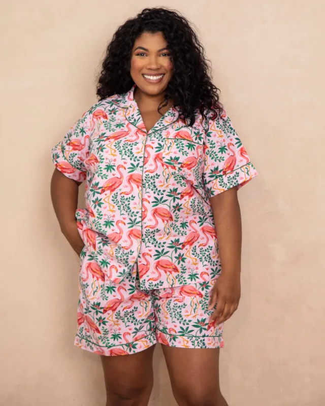 Flock of Flamingos - Petite Short PJ Set - Rose sold by Printfresh
