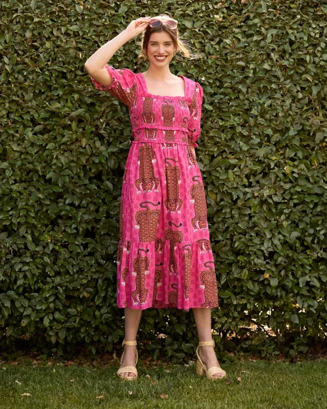 Siberian Stripes - Day Drifter Dress - Neon Rose sold by Printfresh