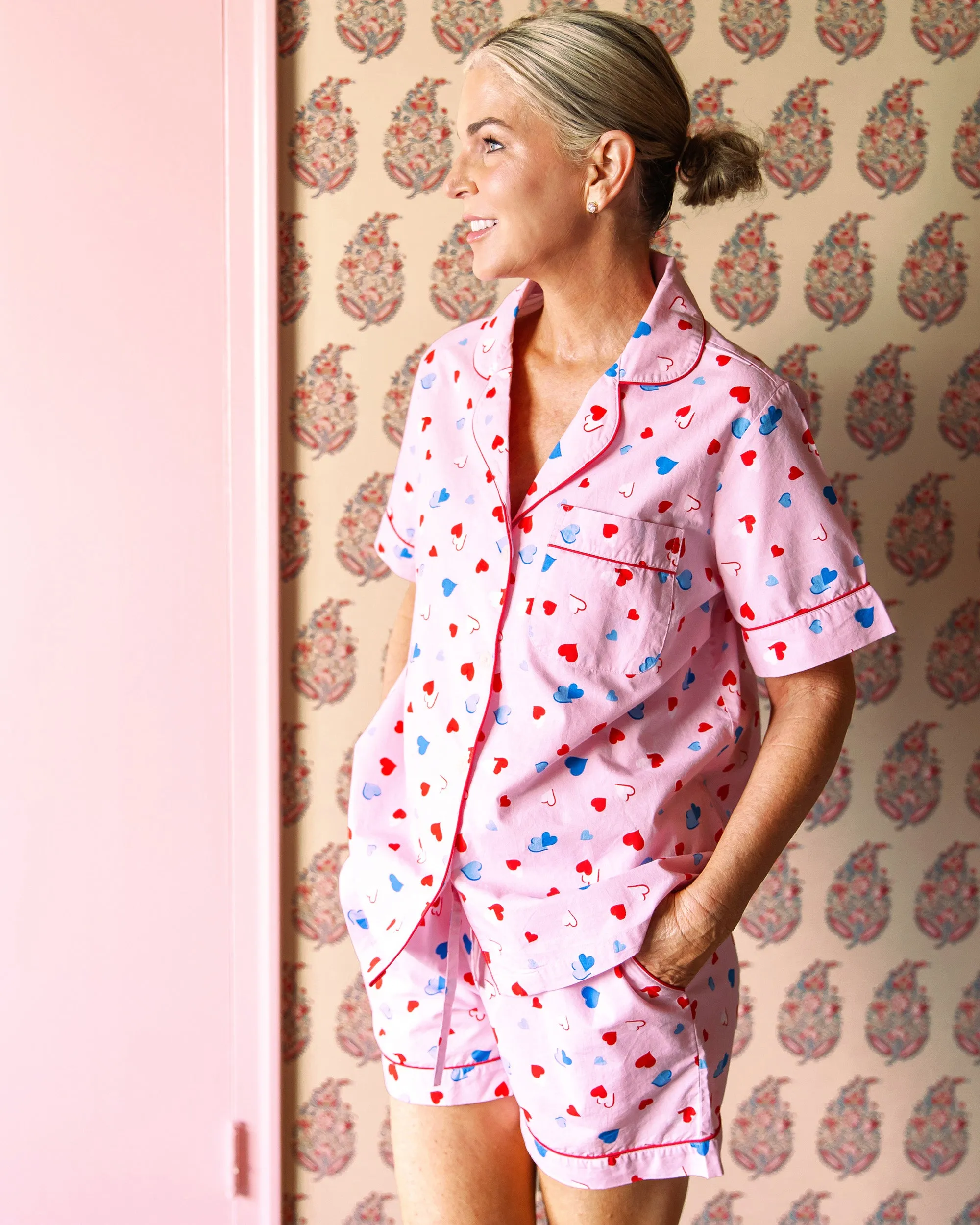 PF + Pencil & Paper Co. Heartbreaker - Short PJ Set - Blush sold by Printfresh