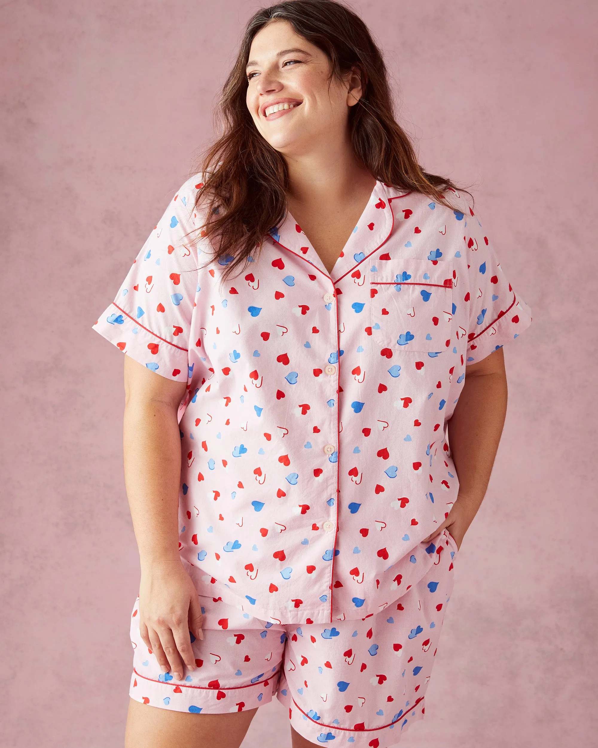 PF + Pencil & Paper Co. Heartbreaker - Short PJ Set - Blush sold by Printfresh product image thumbnail 2