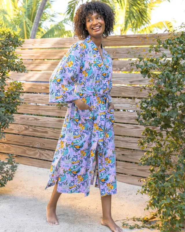 Meowing Mermaids - Robe - Lavender sold by Printfresh
