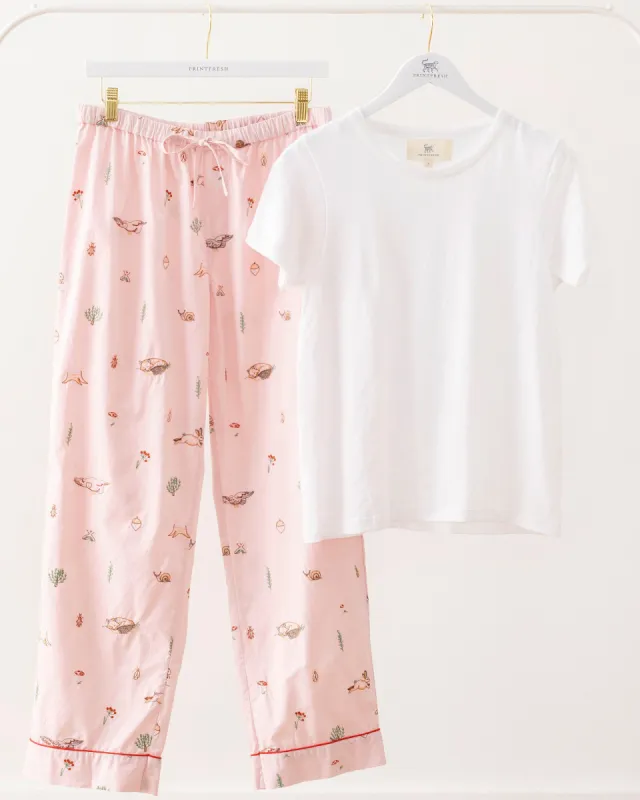 Woodland Storybook - T-Shirt & PJ Pants Set - Blush sold by Printfresh