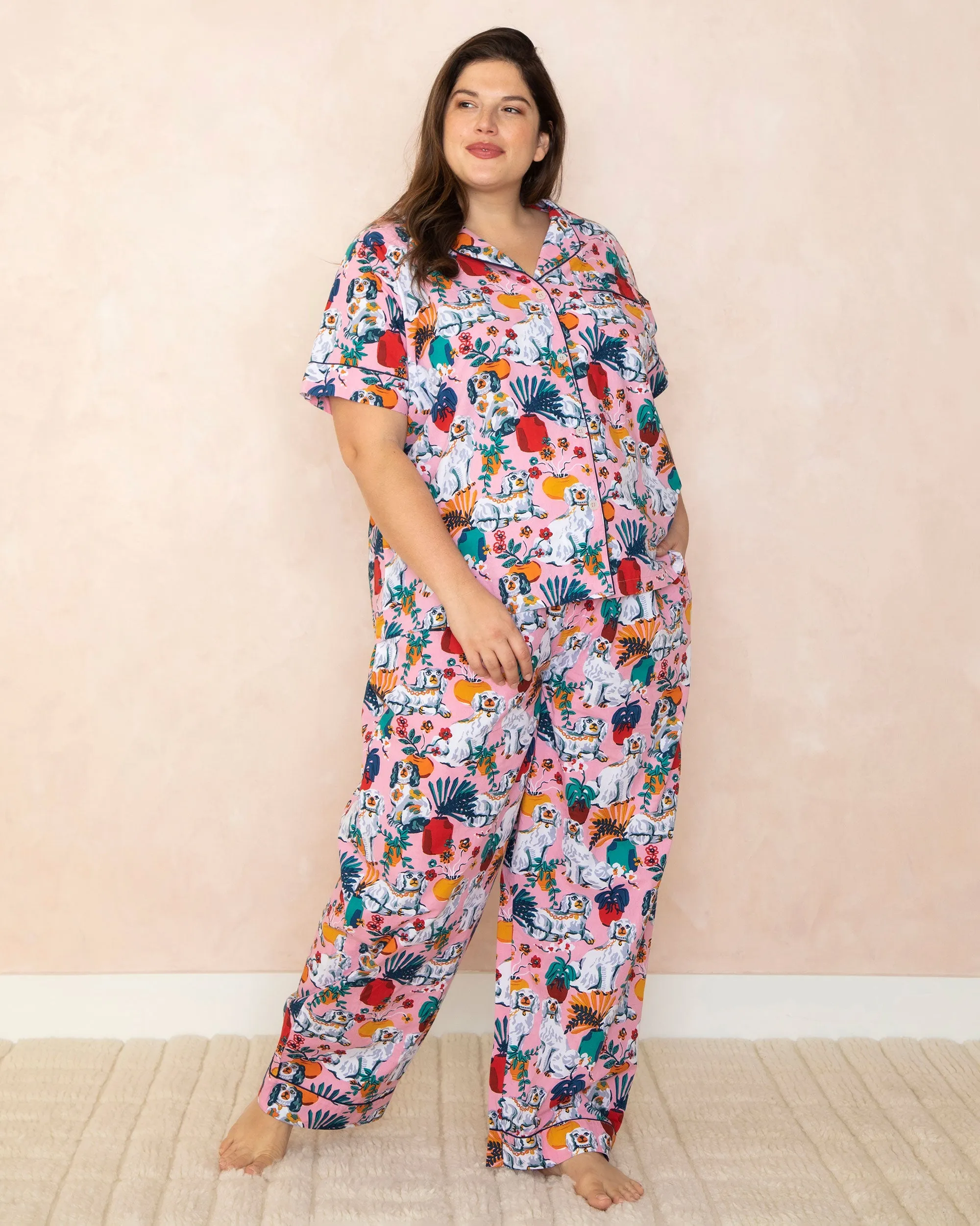 Good Dog - Short Sleep Top & Long Pants Set - Vintage Rose sold by Printfresh product image thumbnail 5
