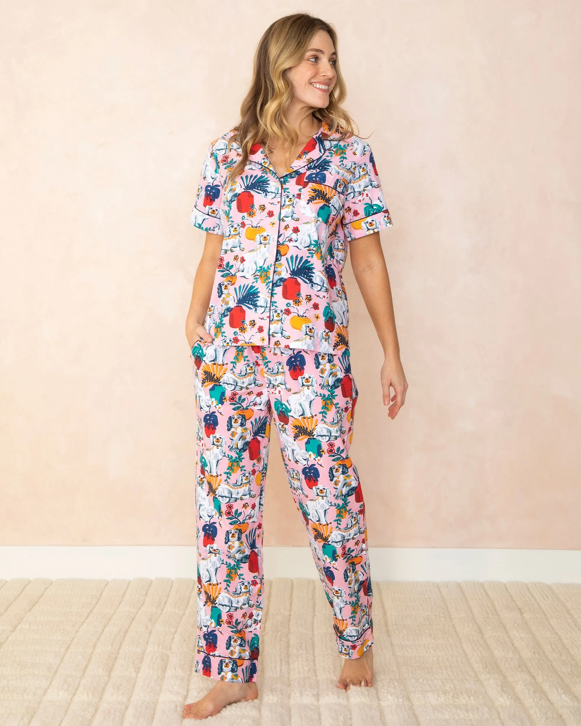 Good Dog - Short Sleep Top & Long Pants Set - Vintage Rose sold by Printfresh product image thumbnail 3