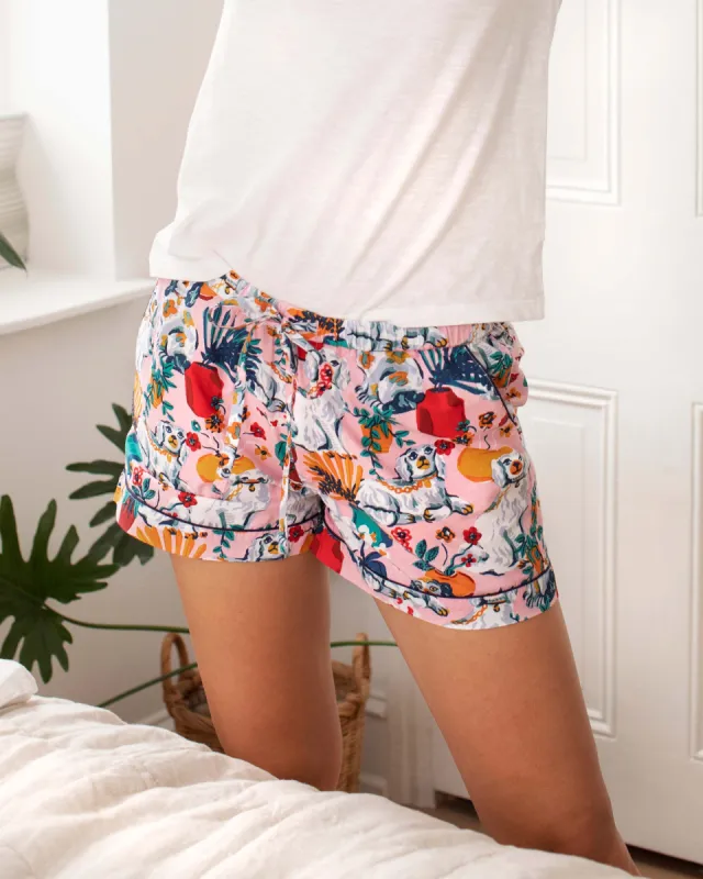 Good Dog - Pajama Shorts - Vintage Rose sold by Printfresh
