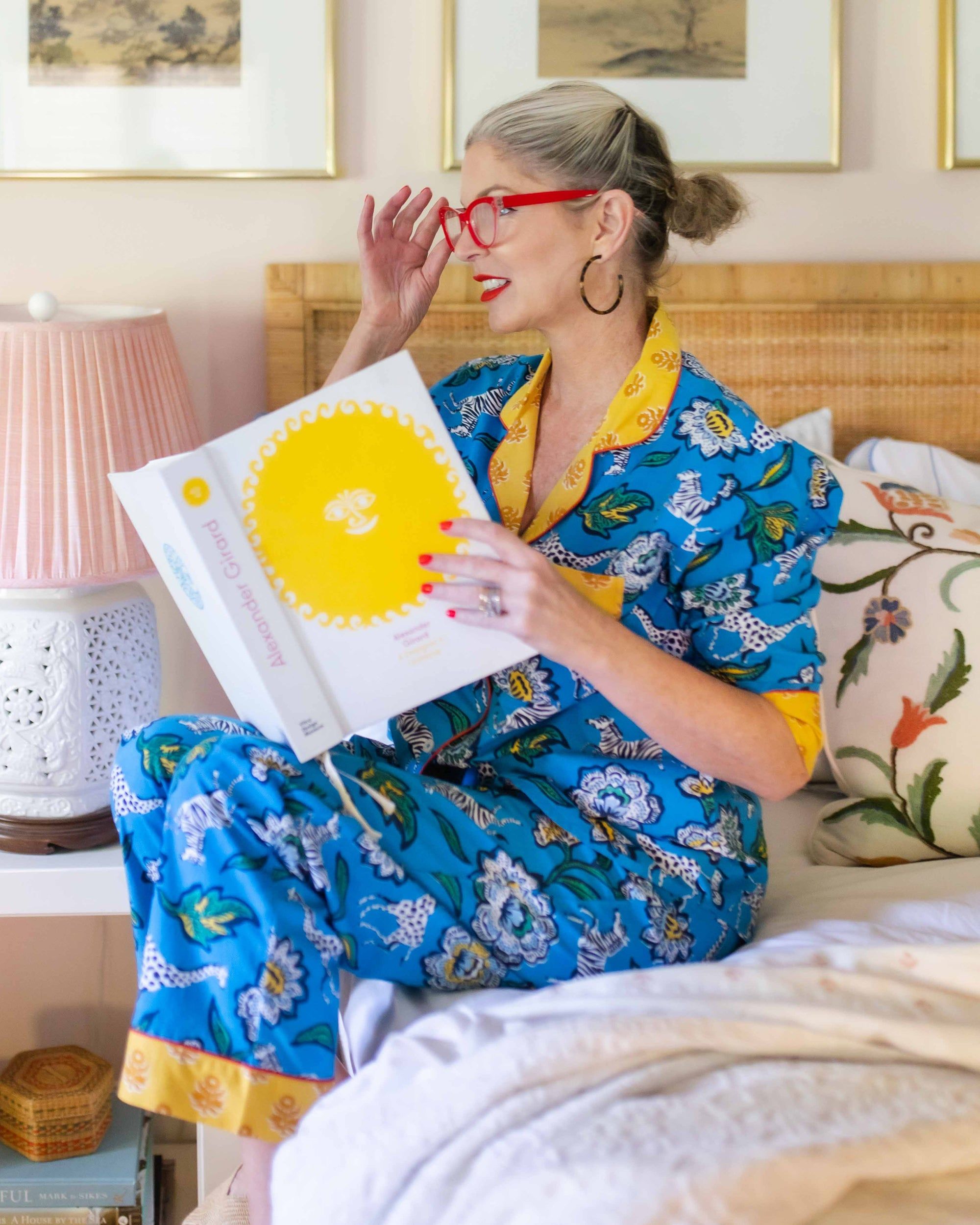 PF x Pencil & Paper Co. Floral Safari - Long Sleep Set - Cobalt sold by Printfresh product image thumbnail 4