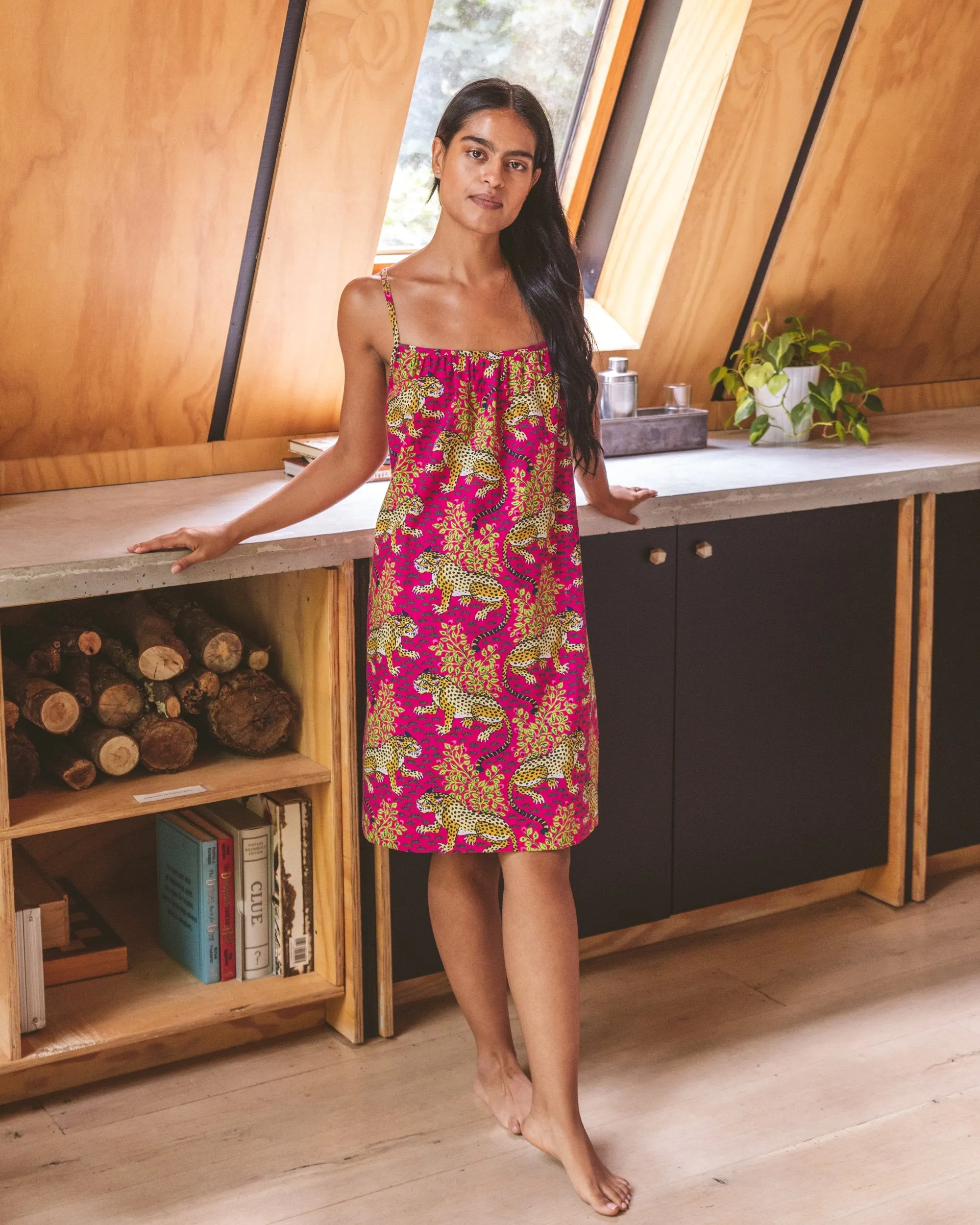 Bagheera - Cami Nightgown - Hot Pink sold by Printfresh product image thumbnail 4