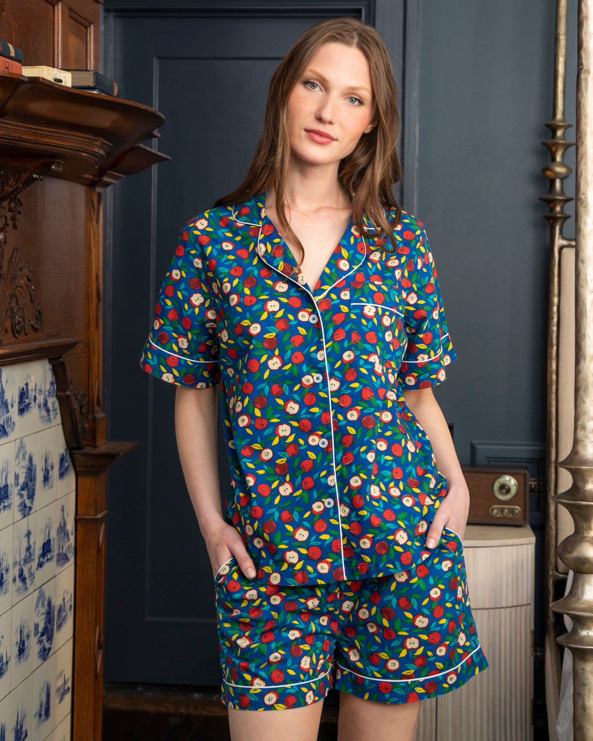 Red Delicious - Petite Short Sleep Set - Azure sold by Printfresh product image thumbnail 2