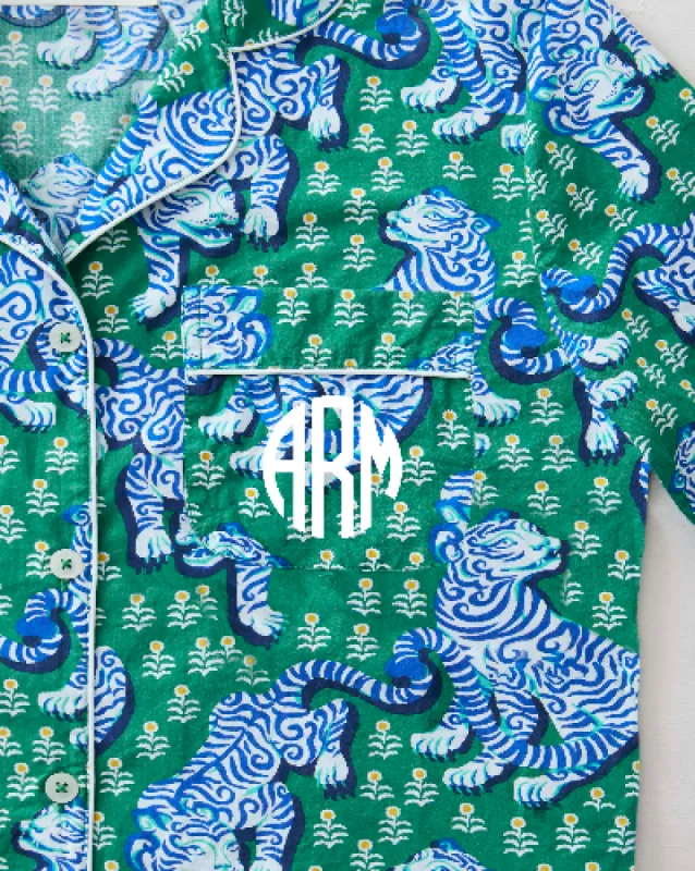 Tiger Queen - Short PJ Set - Jade sold by Printfresh