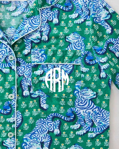 Tiger Queen - Short PJ Set - Jade sold by Printfresh