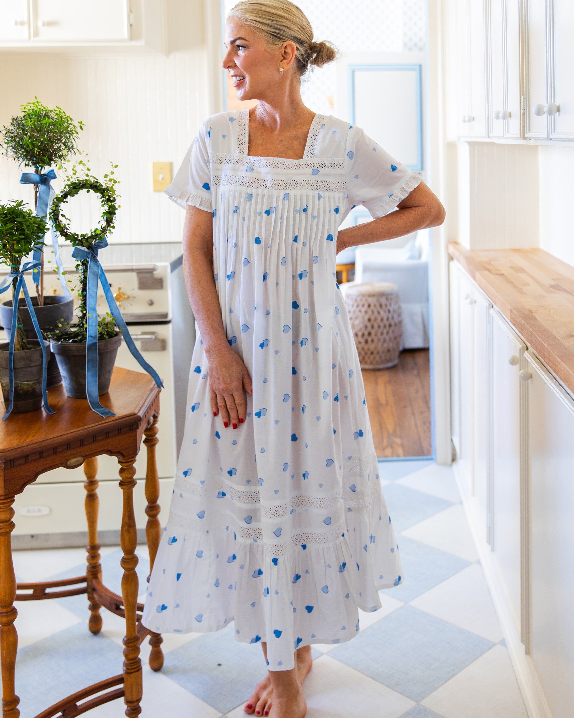 PF + Pencil & Paper Co. Heartbreaker - Nashville Nights Nightgown - Cloud sold by Printfresh