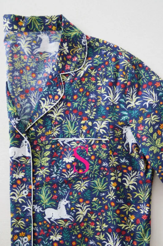 Unicorn's Garden - Long Sleep Set - Indigo sold by Printfresh