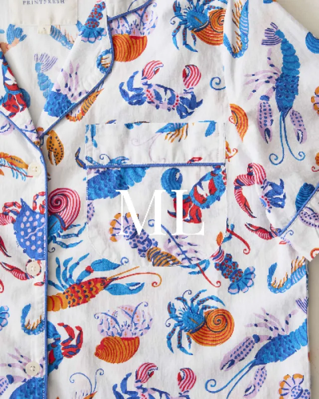 Pretty Pinchers - Short Sleeve Top & Cropped Pants Set - Cloud sold by Printfresh