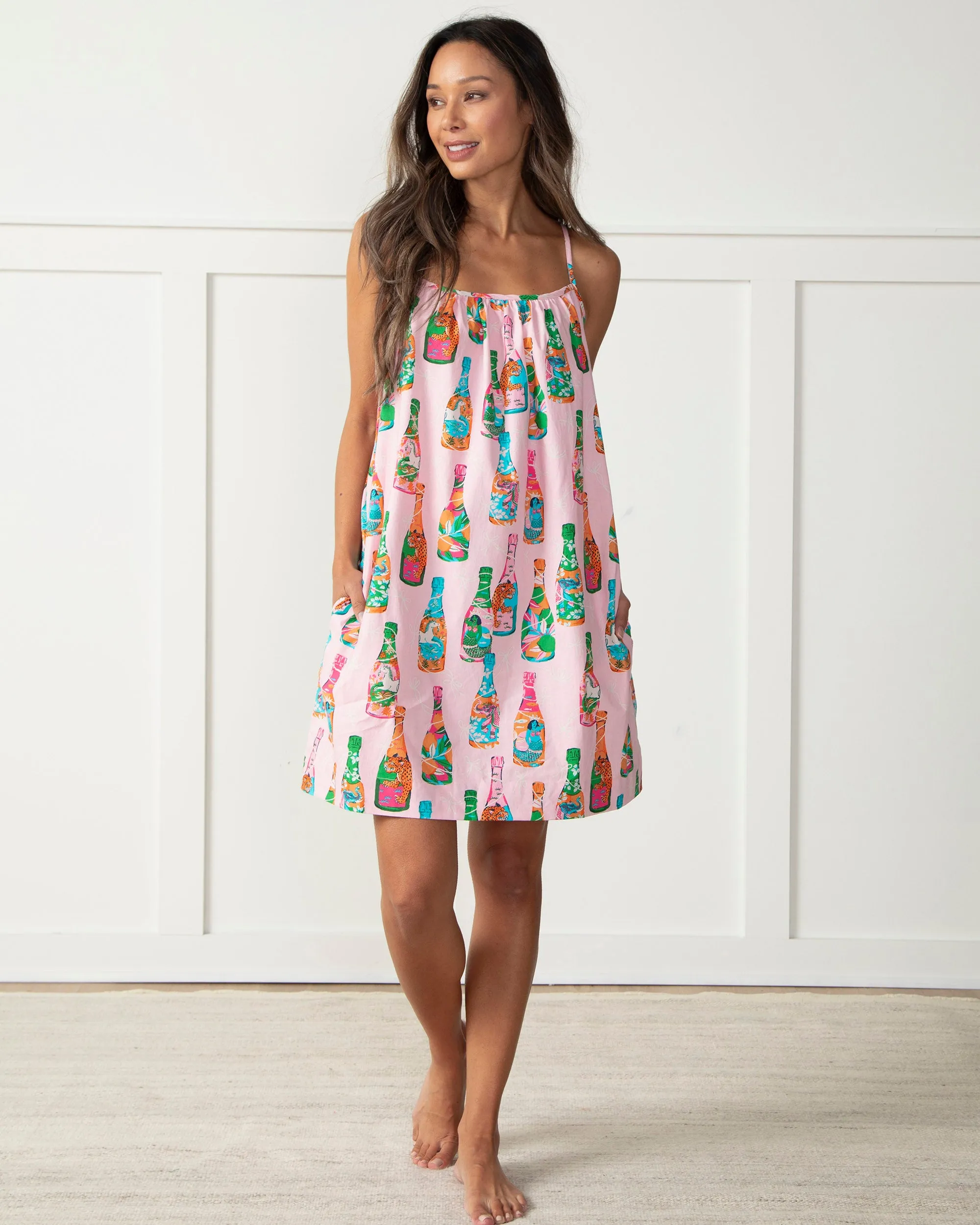 Pop the Bubbly - Cami Nightgown - Sparkling Rosé sold by Printfresh