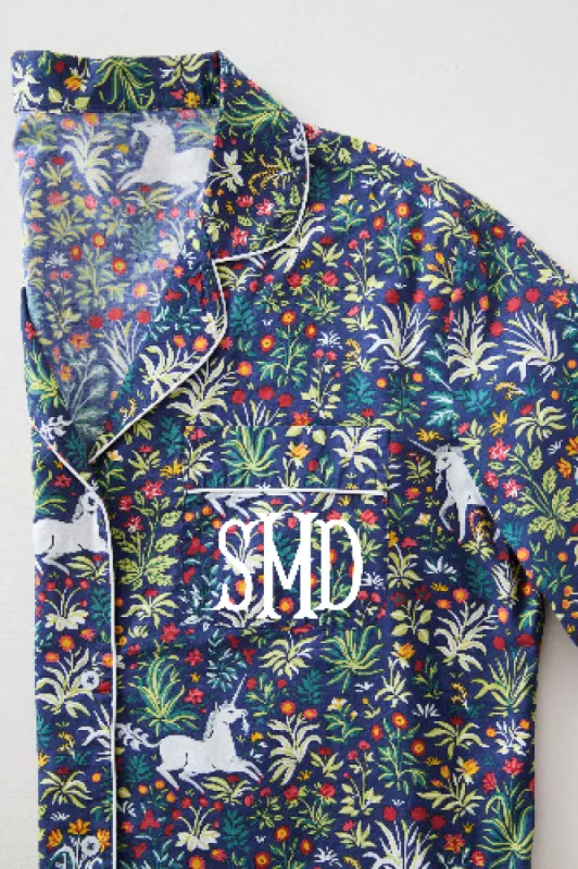 Unicorn's Garden - Sleep Shirt - Indigo sold by Printfresh