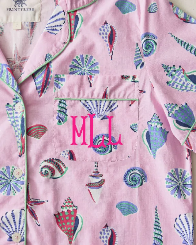 Beachcomber  - Short Sleeve Top & Cropped Pants Set - Pink Sand sold by Printfresh