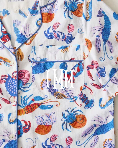 Pretty Pinchers - Short Sleeve Top & Cropped Pants Set - Cloud sold by Printfresh