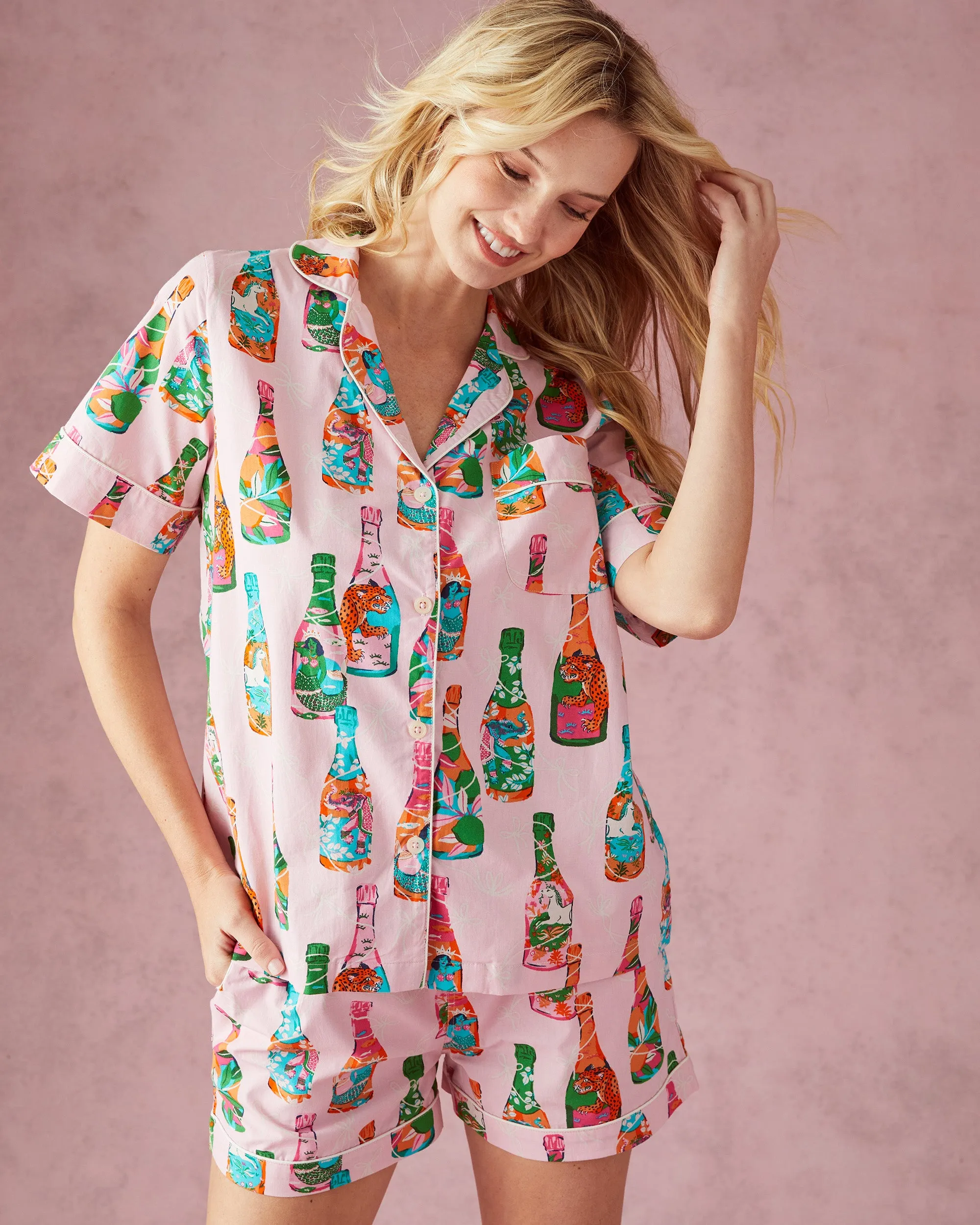 Pop the Bubbly - Short PJ Set - Sparkling Rosé sold by Printfresh product image thumbnail 2