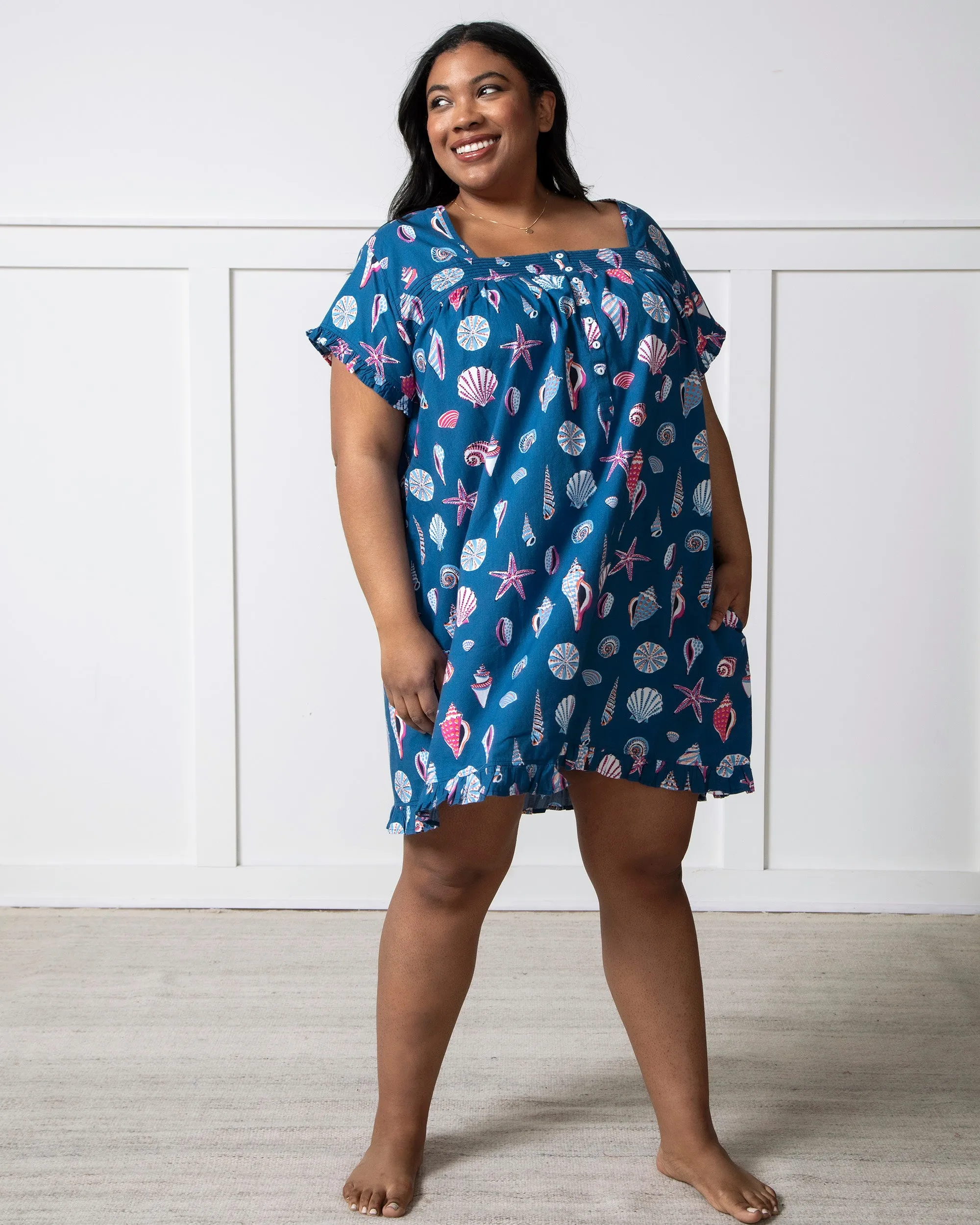 Beachcomber - Pintuck Nightgown - Shoreline Blue sold by Printfresh product image thumbnail 2
