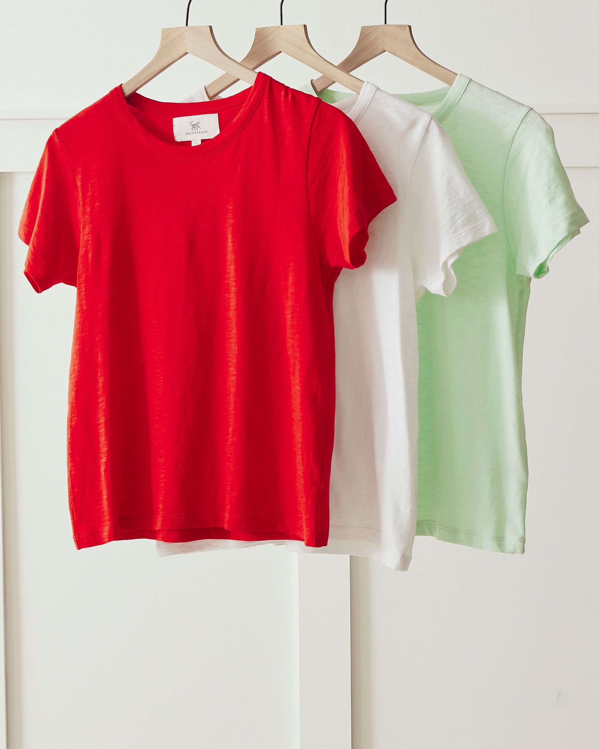 Saturday Tee - Knit T-Shirt 3-Pack - Red Lip/Fresh Mint/Cloud sold by Printfresh