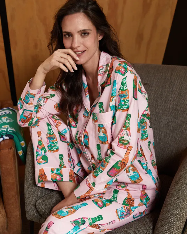 Pop the Bubbly - Long PJ Set - Sparkling Rosé sold by Printfresh