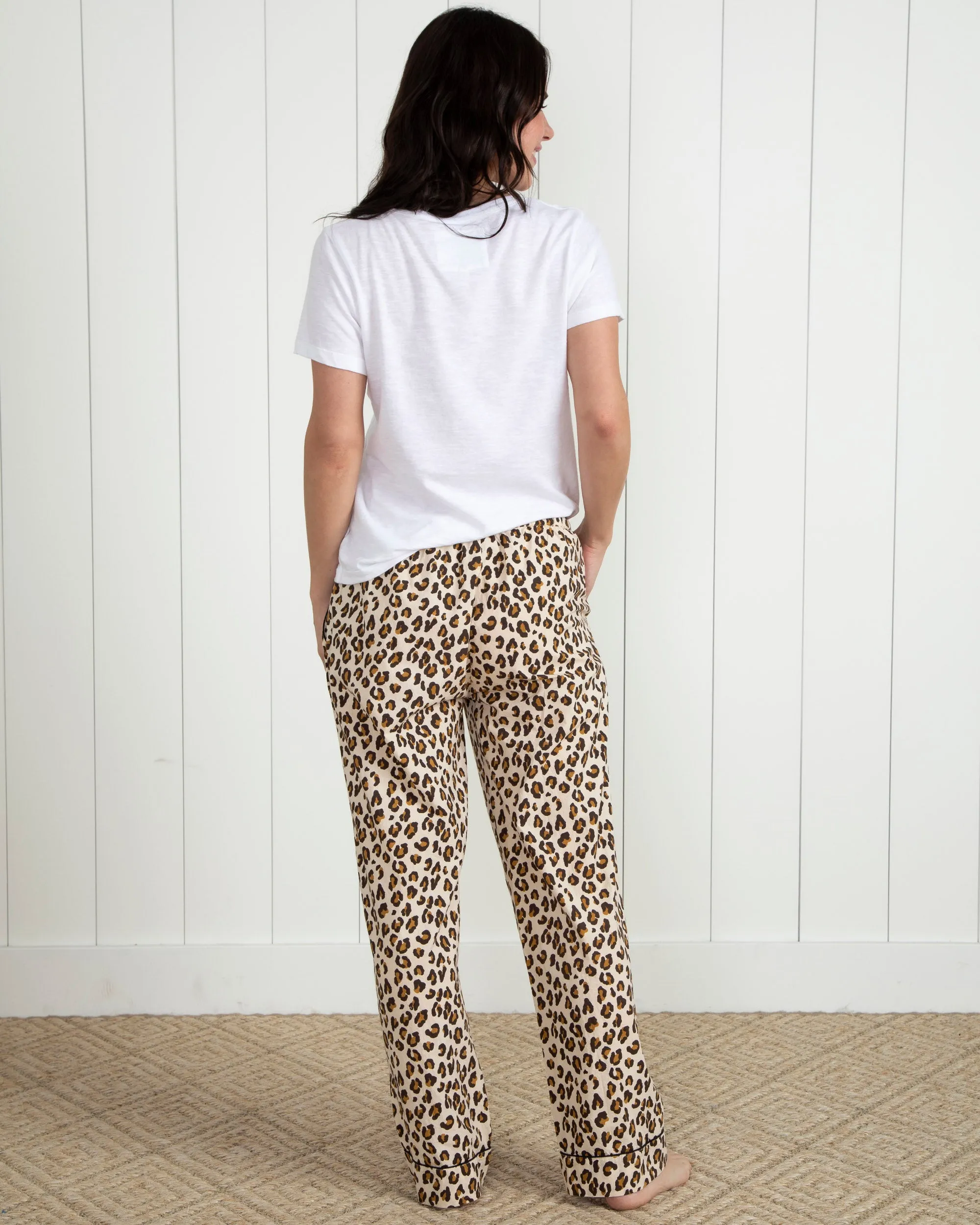 Lounging Leopard - Tall PJ Pants - Latte sold by Printfresh product image thumbnail 4