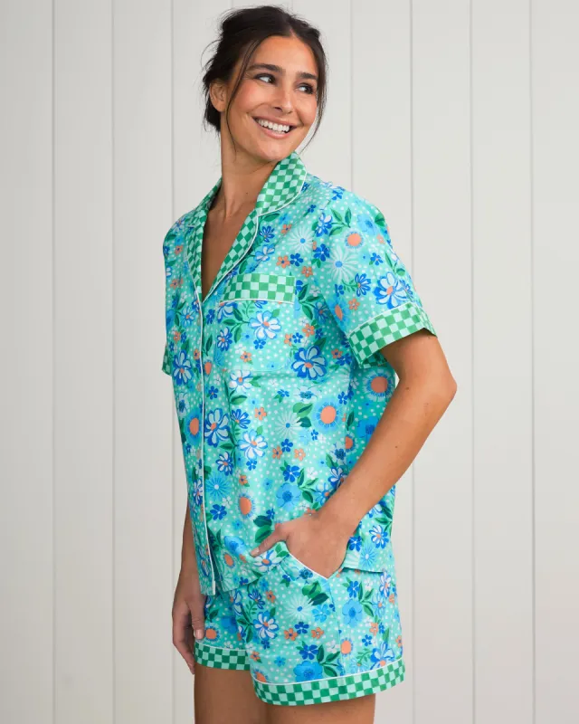 Printfresh + Oh Joy! - Posh Petals - Short PJ Set - Spearmint sold by Printfresh