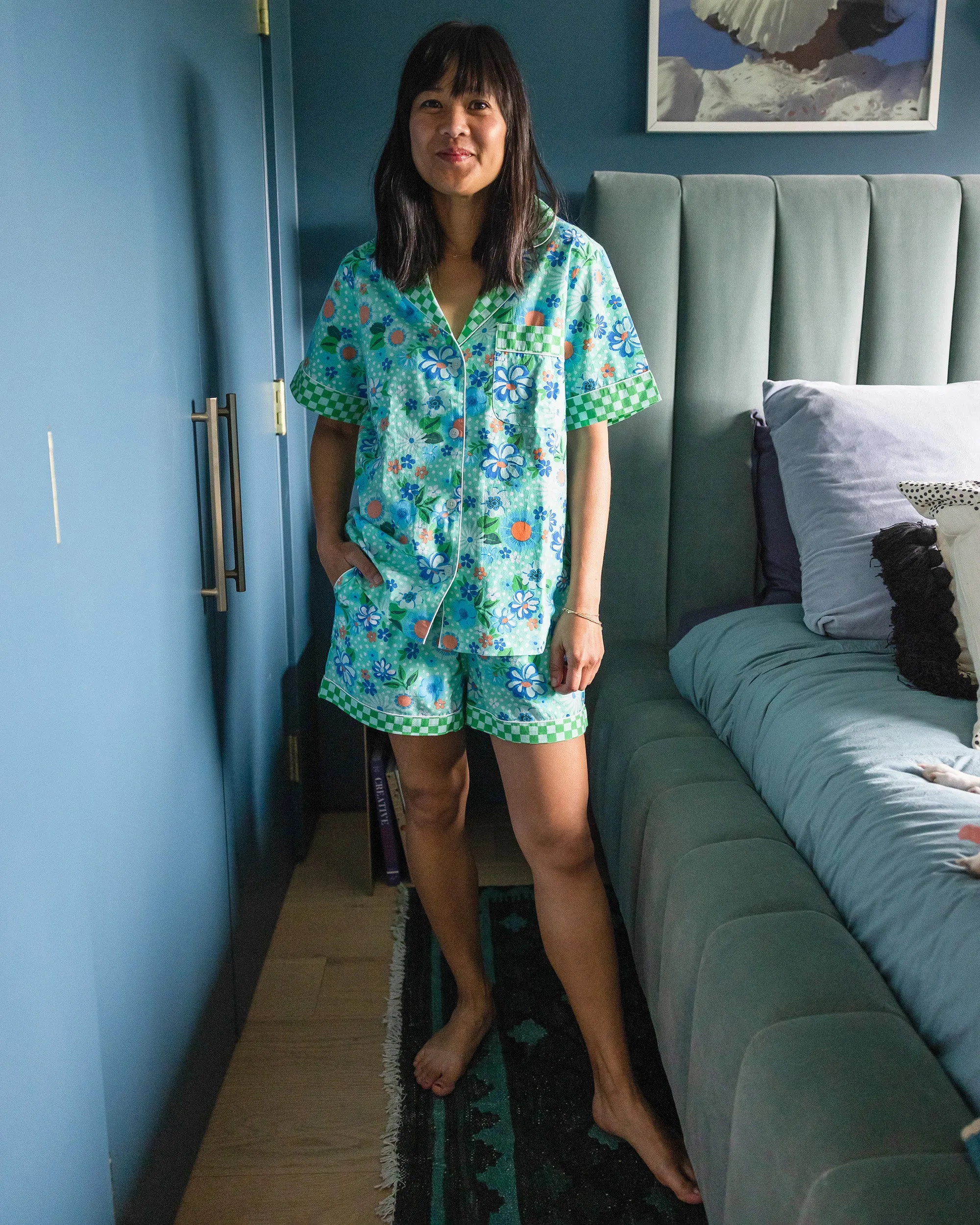 Printfresh + Oh Joy! - Posh Petals - Short PJ Set - Spearmint sold by Printfresh product image thumbnail 3