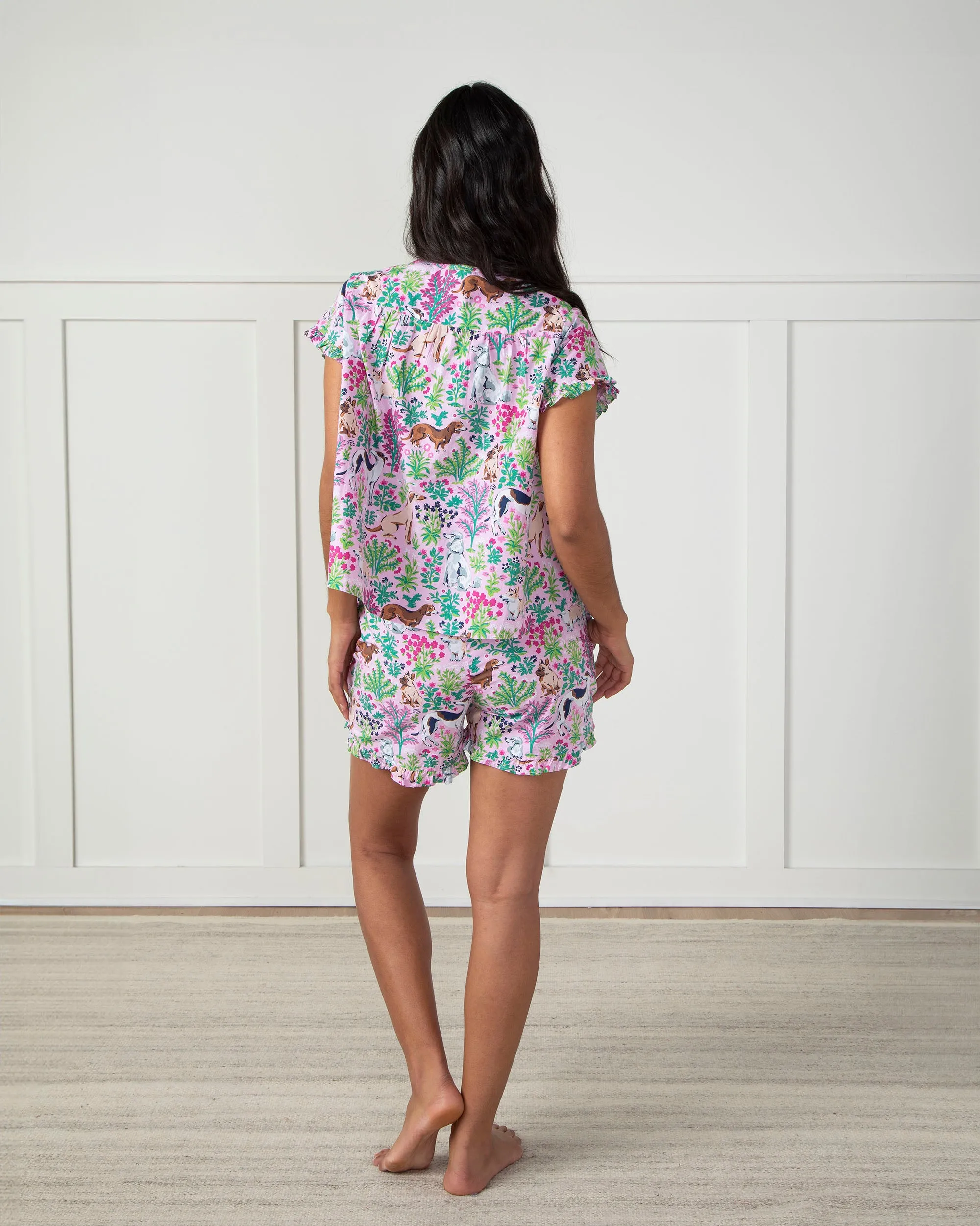 Must Love Dogs - Pintuck Short Set - Pink Peony sold by Printfresh product image thumbnail 4