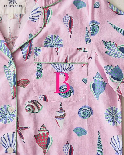 Beachcomber - Short Sleeve Top & Cropped Pants Set - Pink Sand sold by Printfresh