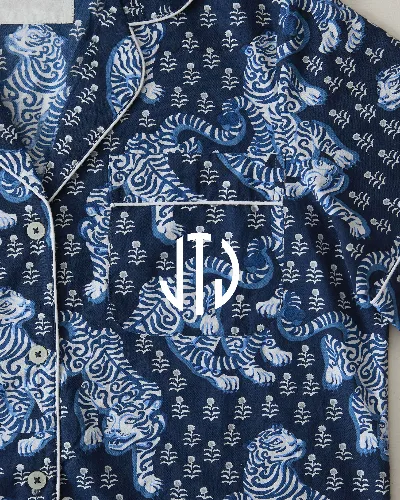 Tiger Queen - Long PJ Set - Navy sold by Printfresh