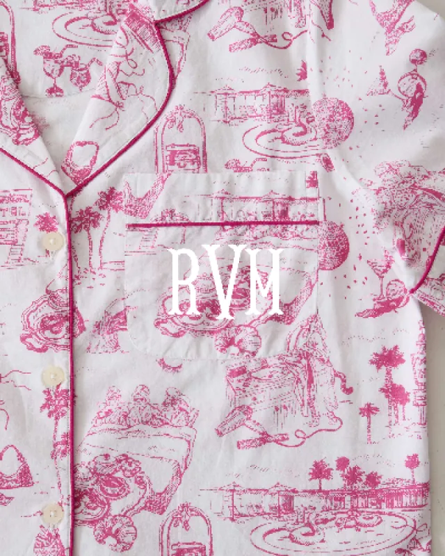 PF x Sean Taylor Girls' Trip Toile - Long PJ Set - Pink Cloud sold by Printfresh