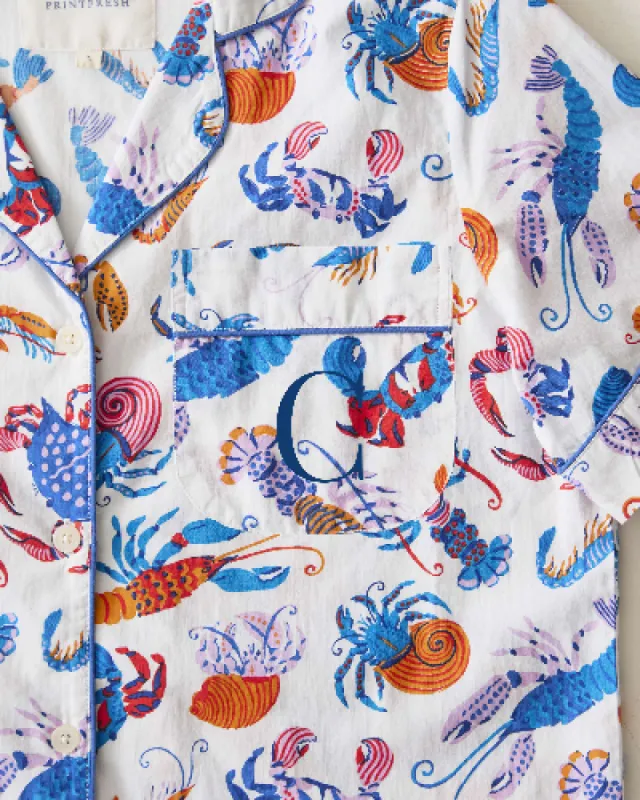 Pretty Pinchers - Short Sleeve Top & Cropped Pants Set - Cloud sold by Printfresh