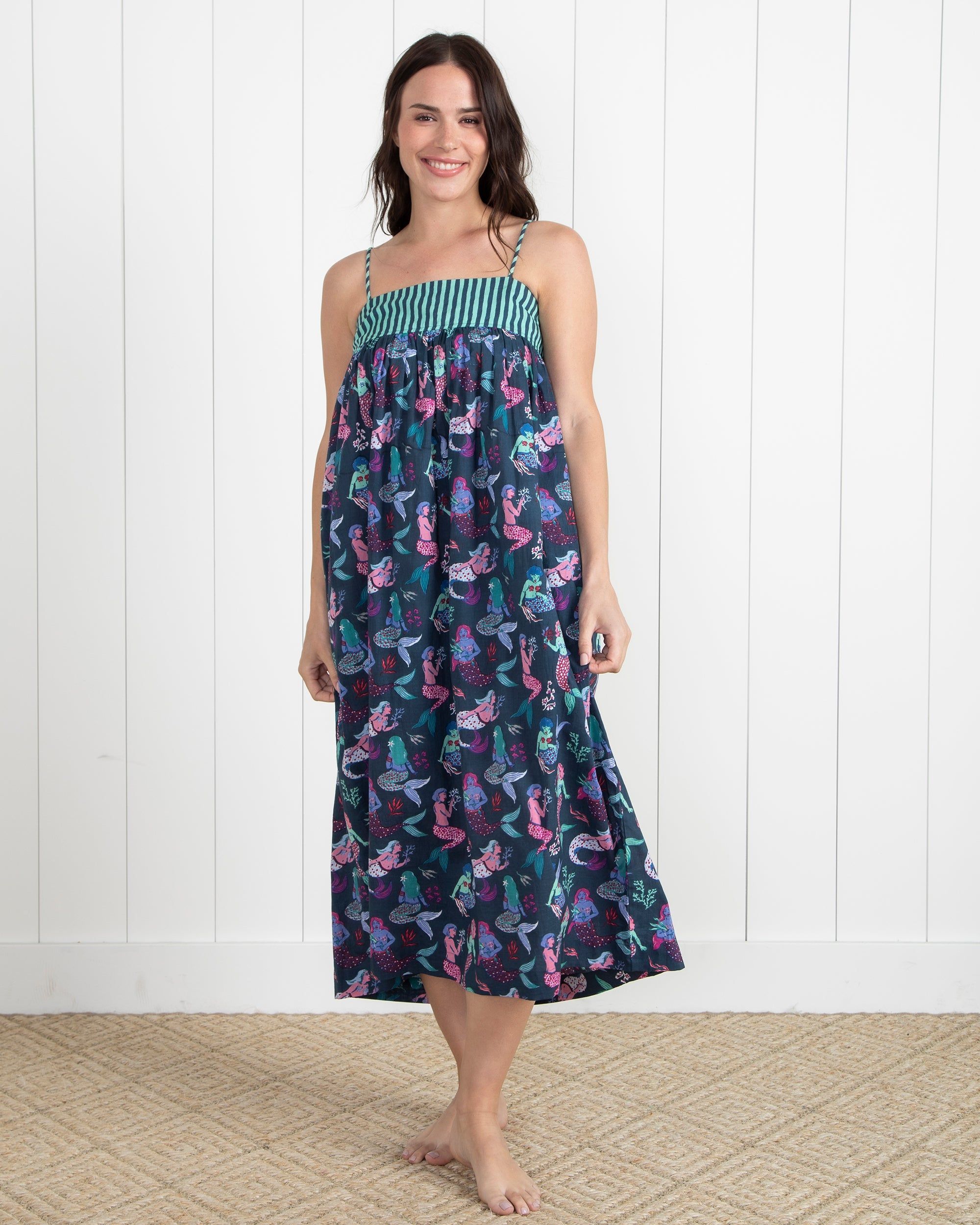 Mythical Mermaids - Daydream Nightgown - Shoreline Blue sold by Printfresh product image thumbnail 3