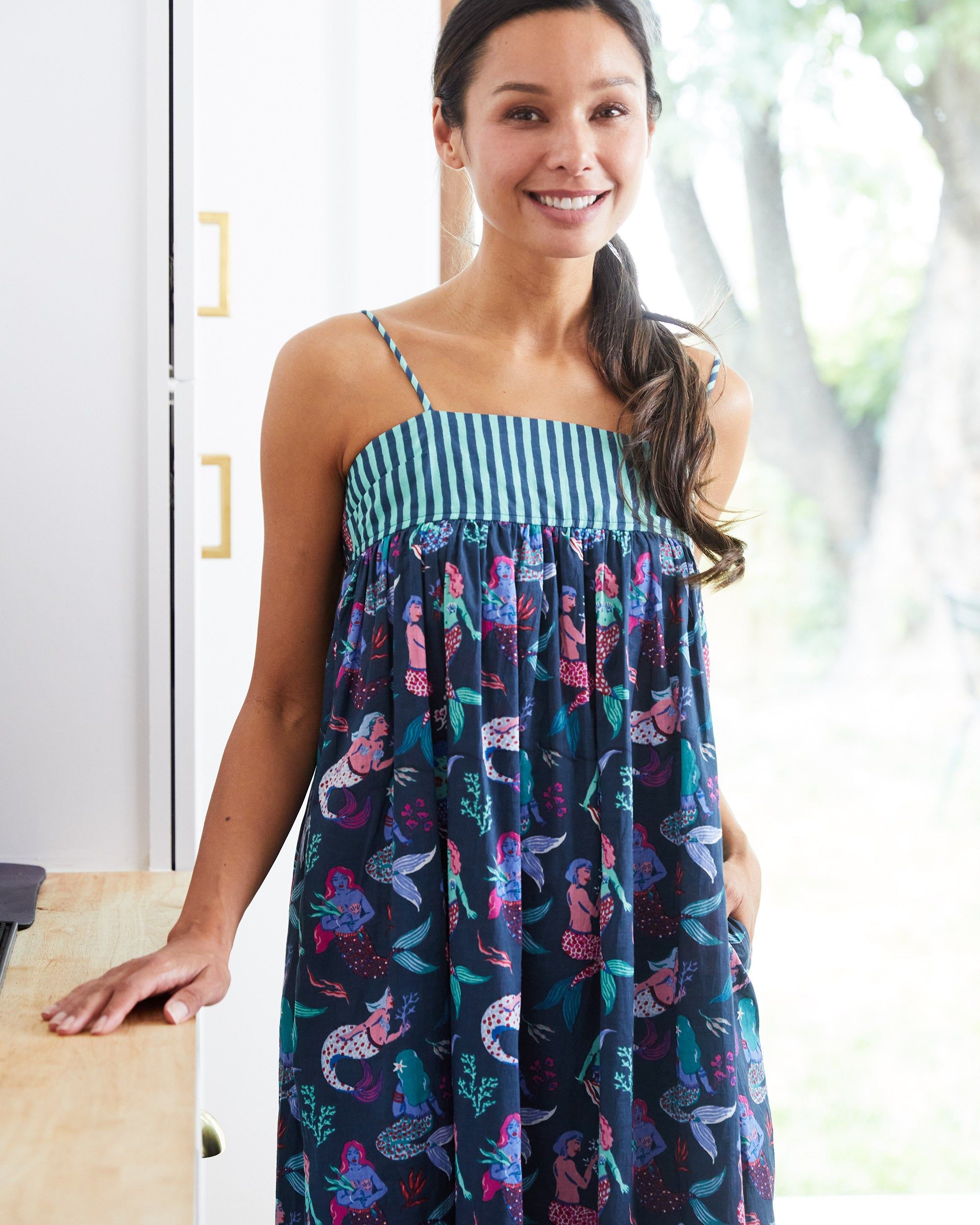 Mythical Mermaids - Daydream Nightgown - Shoreline Blue sold by Printfresh product image thumbnail 4