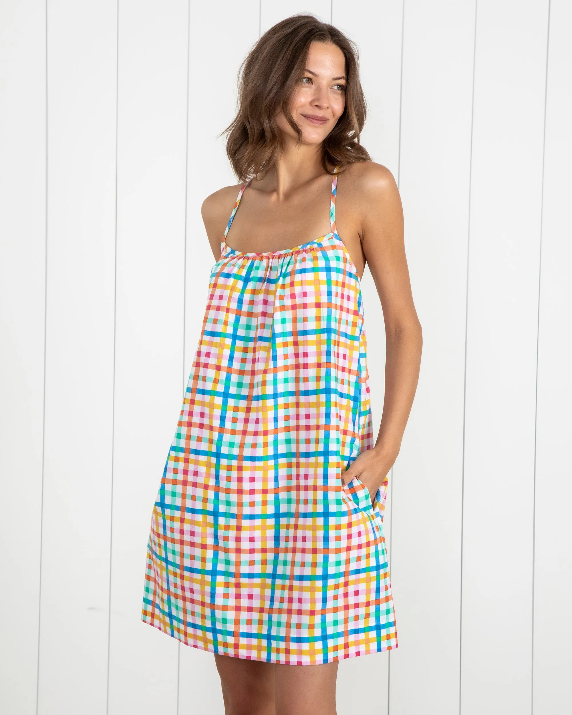 Printfresh + Oh Joy! - Plaid Picnic - Cami Nightgown - Citrus Squeeze sold by Printfresh product image thumbnail 5