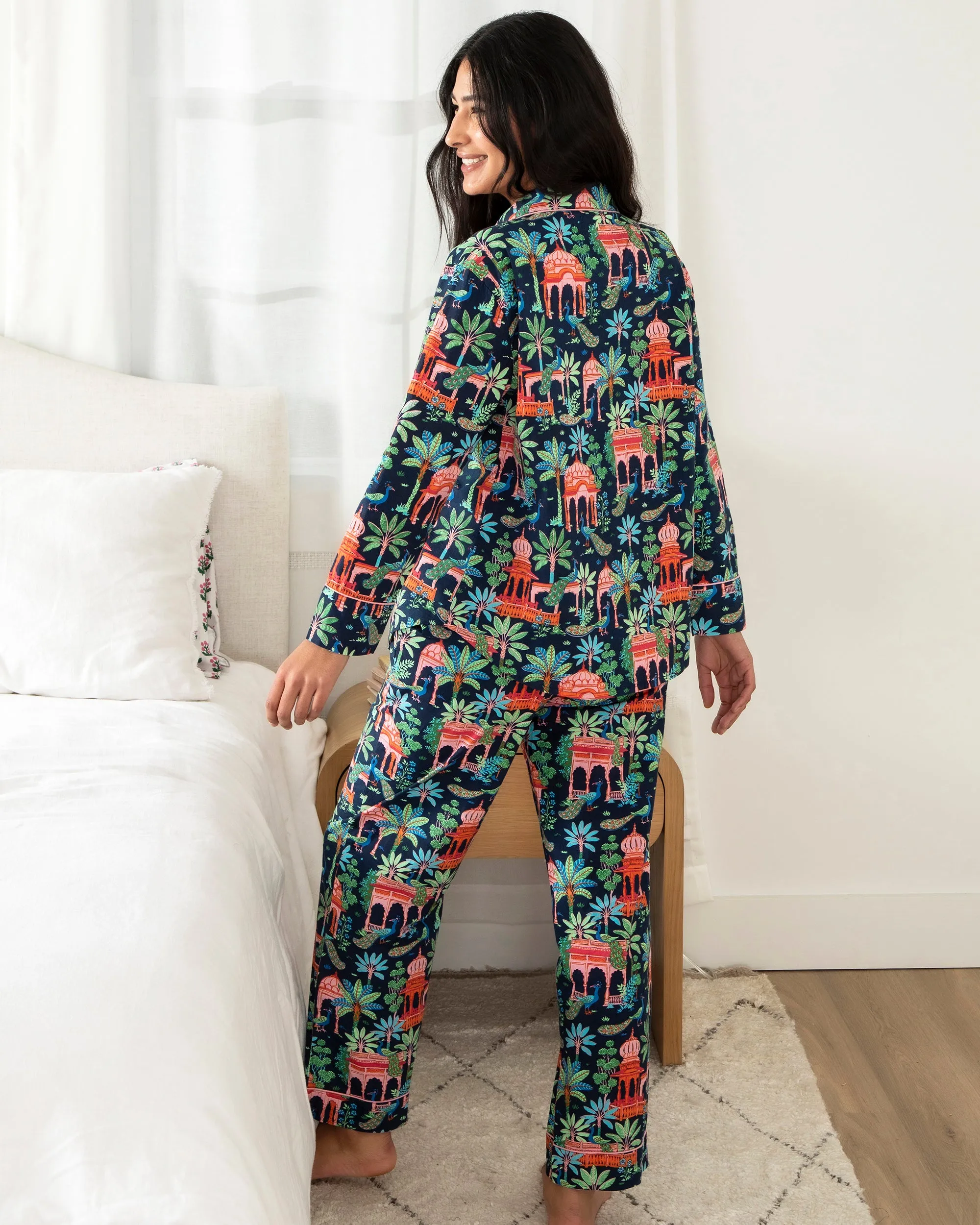 Peacock Palace - Tall Long PJ Set - Deep Navy sold by Printfresh product image thumbnail 5