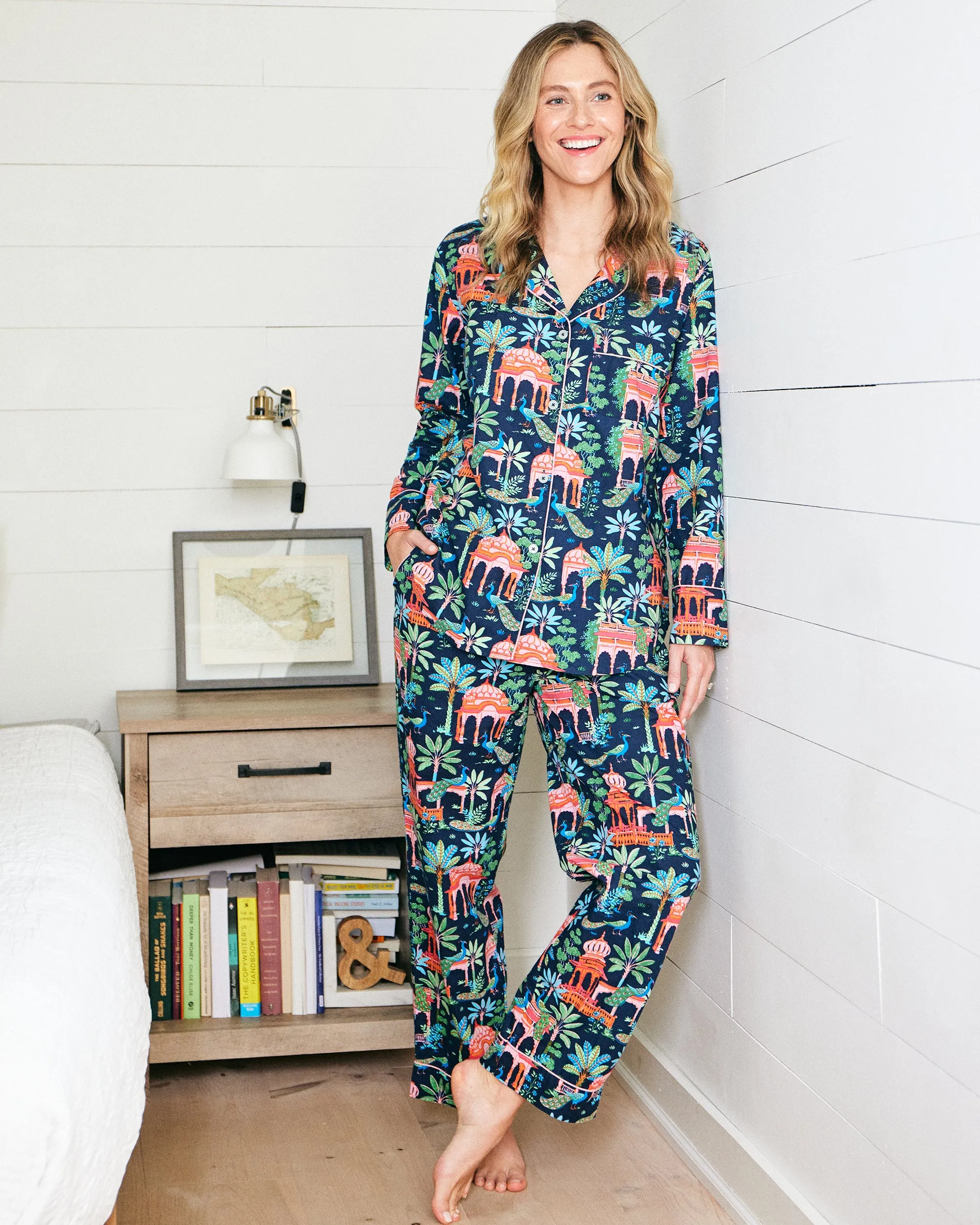 Peacock Palace - Tall Long PJ Set - Deep Navy sold by Printfresh product image thumbnail 3