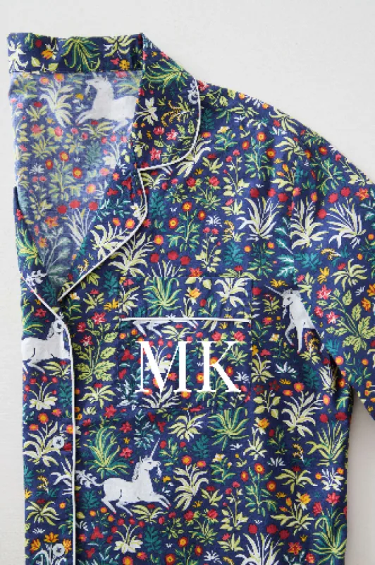 Unicorn's Garden - Long Sleep Set - Indigo sold by Printfresh