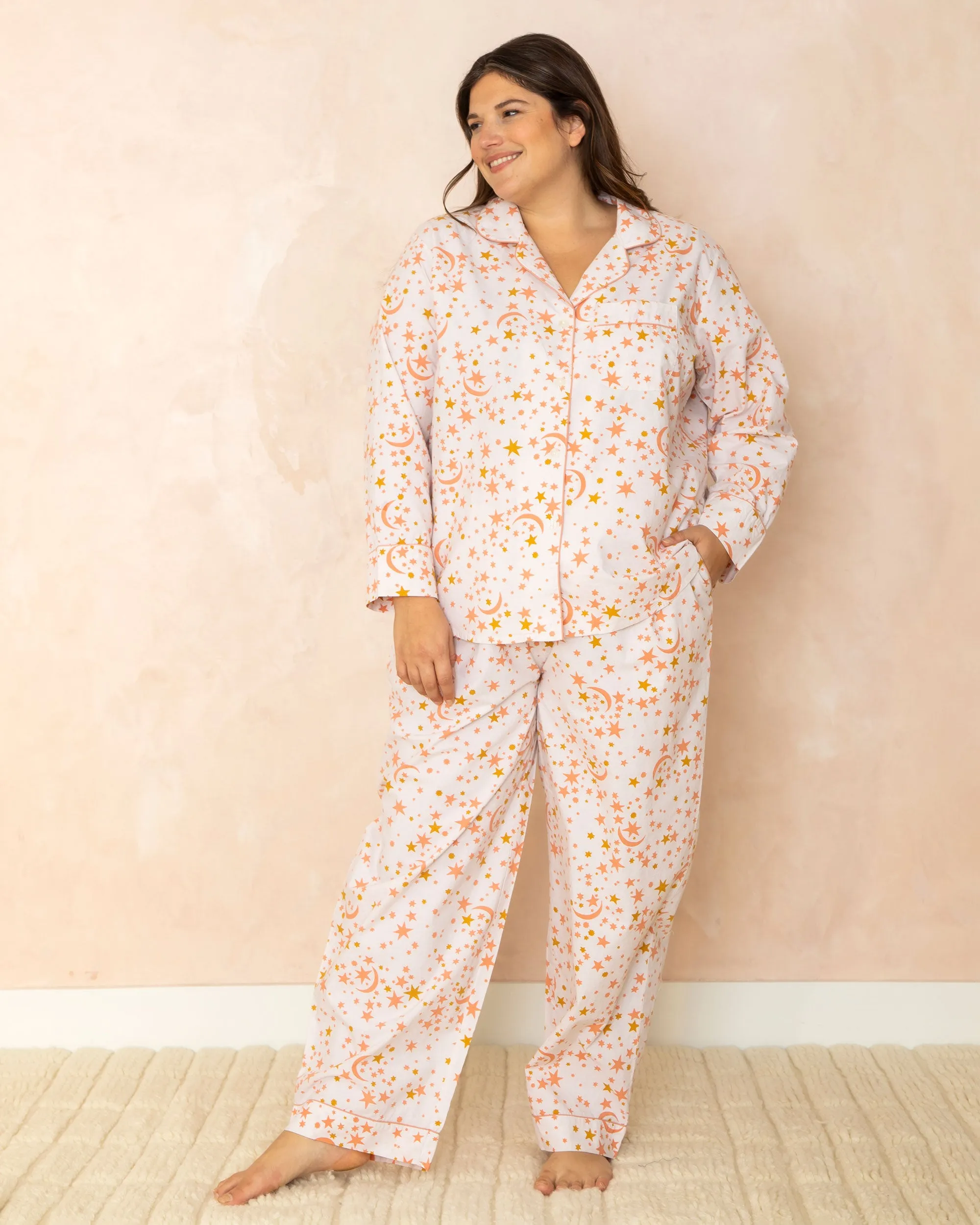 Celestial Skies - Long Sleep Set - Peach sold by Printfresh product image thumbnail 2